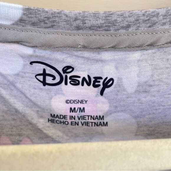 Disney Grey Mouse Ears Pink Blue Short Sleeve Tee Medium - Picture 2 of 5
